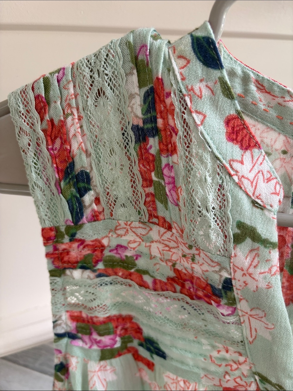 Anthropologie | Meadow Rue Floral Pintucked Top Green Size 4 Small NWT - Picture 4 of 7